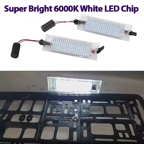 2Pcs DC12V LED License Number Plate Light For Opel Vectra C Astra J Astra H Zafira B Insignia Corsa 