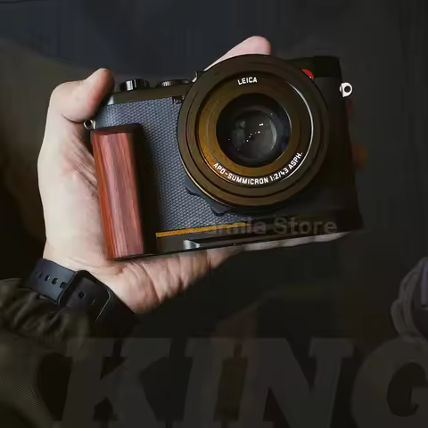L Type wood Bracket Tripod Quick Release Plate Base antislip wood Grip Handle For leica Q3 Q-3 43 Di