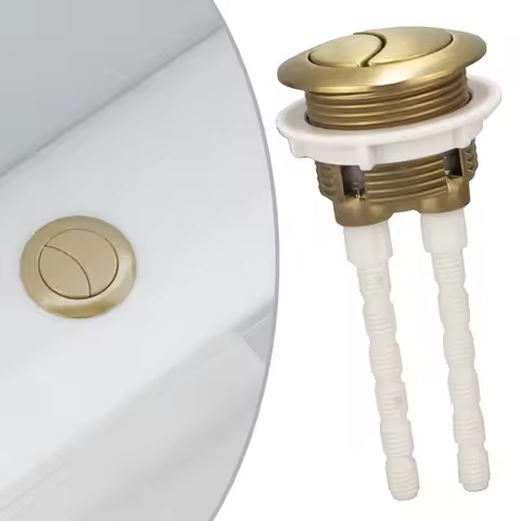 38mm Brushed Brass Gold Toilet Flush Cistern Button Close Toilet Push Button Flush Valve Dual Flush 