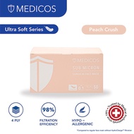 MEDICOS 4 Ply Lumi Series Surgical Face Mask Peach 50's