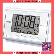 Seiko Clock Alarm Clock, Table Clock, Radio Wave Digital Calendar Temperature