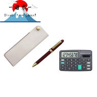 [Direct from Japan]
White horizontal hook pen case with mini calculator, set of 2-color retractable 