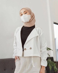 Adara Blazer Bahan Linen Rami Outer 2021 atasan korea Blazer Wanita Murah Blazer Kantor Fashion COD