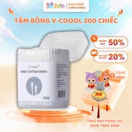 Combo of 5 boxes of antibacterial, benign V-coool cotton swabs, safe 2-headed earwax removal cotton 