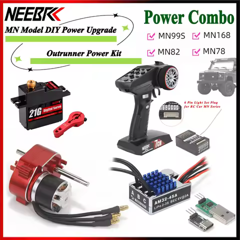 2322 2600KV Brushless Motor Metal Gear Box AM32 45A ESC 7CH Transmitter 21G Servo Power Combo for RC