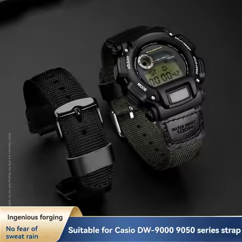 Replacement Nylon Canvas Strap for Casio DW-9052 DW-9050 DW-9051 9000 DW-6900,Breathable Waterproof 
