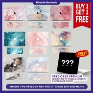 (BUY 1 GET 1) Macbook pro 13 Inch M1 M2 M3 M4 Casing Marble Clear includes silicone keyboard protect