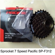 Sprocket Freewheel Sprocket Cassette Gear 7 Speed Thread Drat Pacific