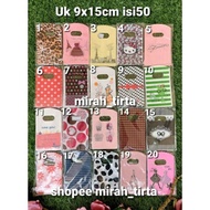 Patterned mini plastic bag. Plong motif 9x15. Online shop pond bags