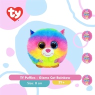 TY Puffies Gizmo Cat Rainbow - Boneka Kucing