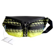 法國奢侈名牌GIVENCHY黑黃色尼龍材質運動行山巨形腰包背包斜跨包