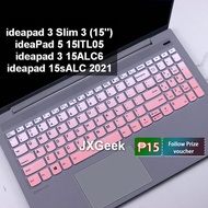 Lenovo Keyboard Cover Ideapad 3 Slim 3 3i 15'' Ideapad 5 Slim 5 15ITL05 ideapad 3 15ALC6 ideapad 15sALC 2021 Laptop Keyboard Film 15.6 Inch Air15 ideapad Slim 1i Soft Silicone EXXT