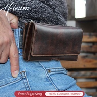 Genuine Leather Men Waist Bags Vintage Waist Packs Mini Phone Bags Belt Pouch Male Card Holders Smal