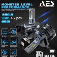 Car Led Headlight Turbo AES H4 65 Watt High Quality Headlight H4 AES Original AES Lampu Led Kereta