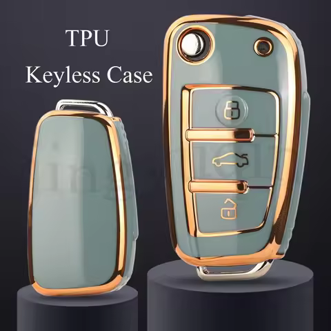 Jingyuqin 3BTN Fashion Soft TPU Car Key Case Fob For Audi A1 A3 8P 8L A4 A5 B6 B7 A6 A7 C5 C6 4F Q3 