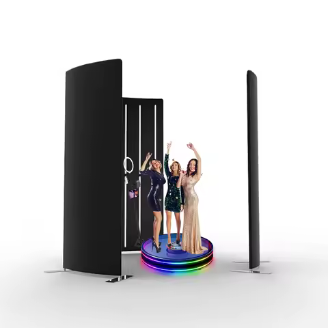 360 Degree Camera Photo Booth Enclosure Photobooth Backdrop 360 Photo Booth Background for Wedding P