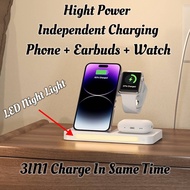 ATLAS Recci RCW-31 15W 4 dalam 1 Pengecas Wayarles Lipat dengan Lampu Malam