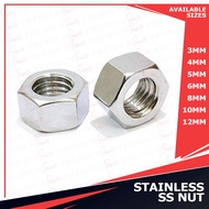 5/10pcs Stainless 304 Nut M4 M5 M6 M8 M10 M12 4MM 5MM 6MM 8MM 10MM 12MM SS Steel Hexagonal Nut