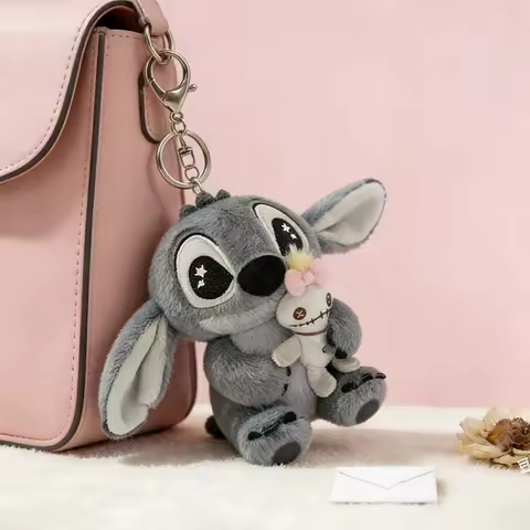 Disney Lilo & Stitch Scrump Mini Plush Keychain Kawaii Soft Starry Eyes Bag Pendant Gift for Kids Fa