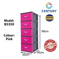 Century 5 Tier Plastic Drawer / Cloth Cabinet / Cabinet / Storage Cabinet B5350