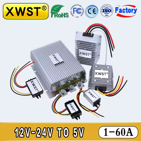 DC Buck Converter 12V 24V to 5V Voltage Regulator 1-60A Power Inverter Step Down Transform Module fo