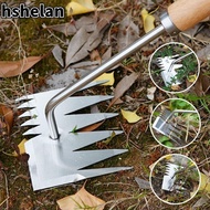 HSHELAN Hand Weeder Tool, Wooden Garden Supplies Rake, Home&amp;Garden Farmland Stainless Handheld Weed Dandelion Remover