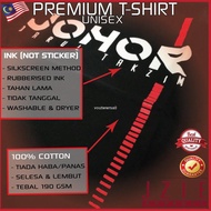 ﹍❀♈T-Shirt Cotton Johor RED LINE Shirt Lelaki Shirt perempuan Baju lelaki Baju perempuan lengan pendek lengan panjang