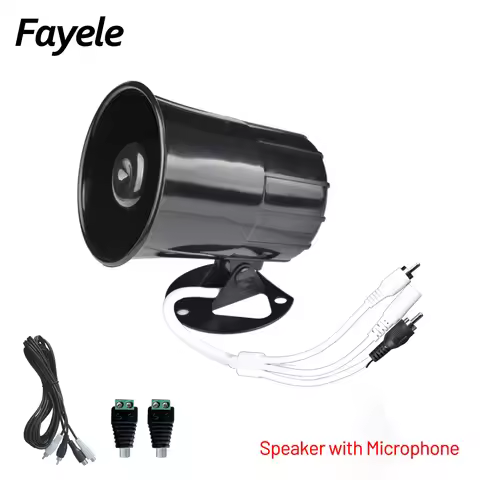 CCTV Audio Monitoring Speaker Horn Microphone Mic Pickup for Hikvision Camera DVR RCA Audio DC12V Se
