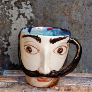 手工瓷杯超現實主義薩爾瓦多達利藝術家肖像杯麵陶瓷