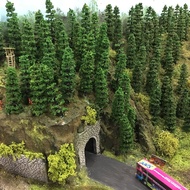 40pcs Railway Layout OO HO Scale 1:87 Model Train Green Trees 90mm TC90