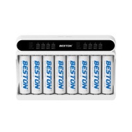 beston佰仕通 8槽液晶屏顯鎳氫智慧充電器 C9024L | 雙口輸入 | 急速充電 | 支援混充