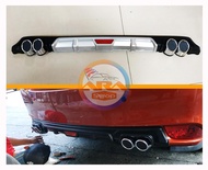 REAR BUMPER Lip Diffuser for Toyota Vios 2013-2017 GEN 3 only (Silver/ Matte Black)