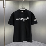 T-shirt Moncler/T-shirt uniseks Moncler, T-shirt bercetak, T-shirt longgar, T-shirt mewah, gaya pend