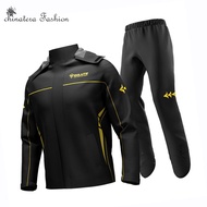 SULAITE Motorcycle Raincoat Waterproof Motorcycle Raincoat Suit Reflective Strip Raincoat+Rain Pants Women Men with Storage Bag