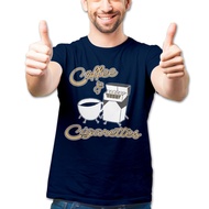 Coffee Lover Distro T-shirt - Coffee And Cigarettes T-shirt - C01 dark black XS - 6XL