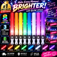 🔥24H🔥LED Glow Stick 8 Colors 3 Light Modes Flashing Light Wand Party Concert Celebration Event Decor