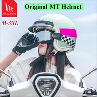 Authentic MT Vintage Half Helmet Women's Motorcycle Helmet Electric Vehicle Men's Scooter 3/4 Helmet