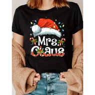 Cotton T-Shirt S-5XL Ready stock Women'S Christmas Print T-Shirt S-5XL