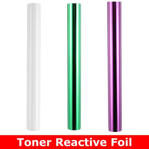 5m/roll Toner Reactive Foil Color Green/Purple/White Foil by Laser Printer and Laminator DIY Invitat