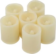 6 400-hr Long Lasting Battery Operated Flameless LED Votive Candles with Timer Realistic Flickering 