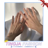 แหวน เซ็ต 7วง แหวนผู้หญิง ดีไซน์หรูหรา แหวนเงิน แหวนทอง ปรับไซส์ได้ แหวนแฟชั่น S925 สไตล์ยุโรป
