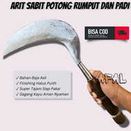 Sabit Garut Potong Rumput Baja Putih Super Tajam - Arit Pengaritan Pakan Ternak - Alat Kebersihan