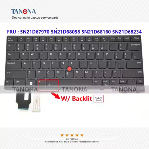 New 5N21D67970 5N21D68058 5N21D68160 5N21D68234 For Thinkpad T14 Gen 3 L14 Gen 3 P14s G3 US Keyboard