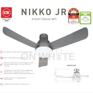 KDK K12UX 48" 3 Blades DC Motor Ceiling Fan with 3 Colour LED Light Nikko JR Remote Control Celling Fan Kipas Siling