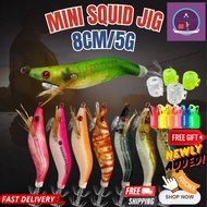 【8CM/5G】Clone Yozuri Yamashita Candat Sotong luminous Mini Squid Jig Lure bait Fishing Seawater