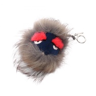 【二手】FENDI)包包掛飾，蟲怪獸造型，海軍藍/灰色/RED皮革，附毛球，男女通用。