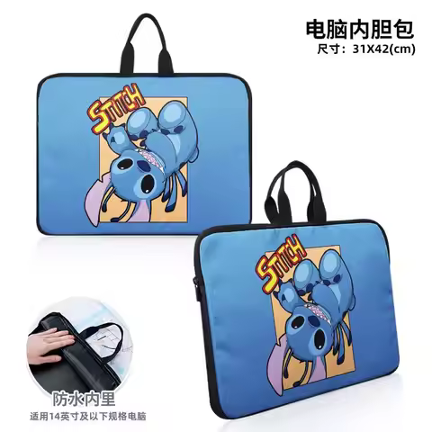 Disney Lilo & Stitch Kawaii Cartoon Stitch Printed Computer Bag Dirt Tolerance Portable Waterproof C
