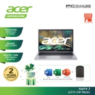 Acer Aspire 3 A315-24P-R6GK/R4RQ 15.6" Laptop (Ryzen 5 7520U| 8GB@16GB|512GB|AMD Radeon|W11H|HNS21|S