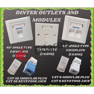 DINTEK FACEPLATE ,45 DEGREE FACEPLATE , CAT 5E & CAT 6 KEYSTONE JACK AND CAT 5E & CAT 6 MODULAR PLUG