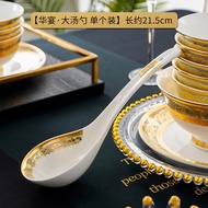 Elegant European Style Bone China Dining Set Bowl Plate Combination for Family Use Year End Gatherin